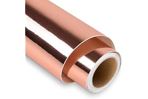 LYA VINYL Rose Gold Permanent Vinyl for Cricut - 12" x 5FT Rose Gold Cricut Vinyl Roll, Outdoor Self Adhesive Vinyl Roll for Decor Sticker, Party Decoration, Car Decal