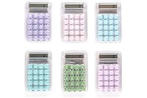 zalati Mini calculatrice d'énergie solaire et pile bouton double alimentation clavier en silicone touche tactile pour calculatrice portable de poche – Couleurs aléatoires