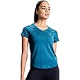 Boldfit Gym T Shirt for Women V Neck Regular Tshirt for Women Quick Dry Active Wear T Shirts for Woman Dry Fit Polyester t Shirts for Women for Gym & Sports Wear Anti Odor Women T Shirt
