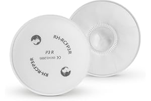 RHINO Smart Solutions x2 Filtros Mascarilla Respiratoria Reutilizable P3R Antipolvo para Pintura, Construcción, Bricolaje Compatible con Sistema de Bayoneta Universal
