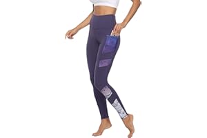JOYSPELS Women's High Waisted Gym Leggings - Full Color Printed Leggings, Non See Through Yoga Pants with Pockets