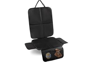 Cozary Protection de Siège Auto pour Enfant – Imperméable & Facile à Nettoyer, Housse de Siège Arrière Voiture Bébé, Compatible avec Sièges Auto, Coques et Rehausseurs, avec Poches de Rangement