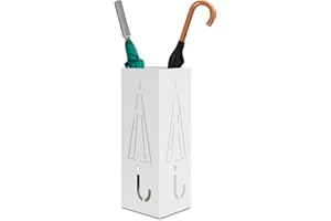 HOSSEJOY Metal Umbrella Rack Holder Walking Stick Holder Umbrella Stand Storage for Home Office Decoration Collocation In Hallway Foyer Large Size (White)