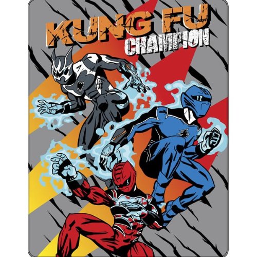 Childrens/Kids Boys Power Rangers Jungle Fury Fleece Blanket/Bed Throw (120cm x 150cm) (Grey)