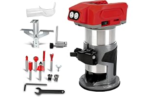 Sladdlös strömrouter kompatibel med Milwaukee M18 18 V batteri, borstlös trärouter 5 hastigheter 800 W 30 000 RPM handhandhan