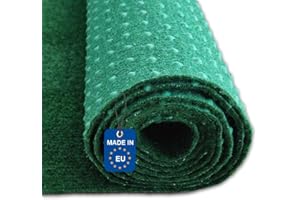 FOXX Kunstrasen 100x400 – Wetterfester Outdoor Teppich in Grün für Balkon, Terrasse & Garten | Robuster Filz Teppichboden als Rasen-Alternative