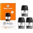 Sonder Q Pods 0.8 for Geekvape Sonder Vape Pods E Cigarettes Pod Geekvape Sonder Q Pods Sonder Vape Kit, Geek Vape Sonder Q Refillable Pod 2ml Cartridge Geekvape Wenax, No Nicotine, 3 pack 0.8ohm