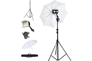 MVPRO Photo Video Umbrella Stand Set-up with Video Light Sungun/I-Bracket/Stand with Carry Bag Case Kit (SUNGUN Light KIT)
