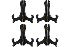 Tincogo Caballetes de Madera-como Negro Placa Soporte Pantalla Soportes Foto Marco de Soporte de 5 Pulgadas Negro(Paquete de 4)