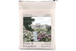 BAUNA Pride Reader Buchhülle Vorurteil Buch Liebhaber Geschenk JA Novelist Bücherwurm Bucheinband mit Reißverschluss Buch Club Geschenk (Tuesday BM)