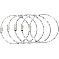 BlueCosto 5X Large Stainless Steel String Wire for Luggage Tags Loops Key Ring Hoop