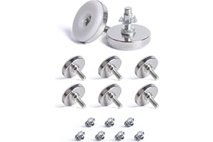 SPDYCESS 8 szt. M8 X 45MM Regulowane Nóżki Poziomujące, Wkręcana Okrągła Podstawa Nóżki Meblowe, Stała Stopka Nóżek Stołowych, z 8 szt. Nakrętki, do Nogi Łóżka Szafki