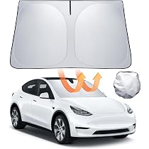 Pare-soleil Pliable Pour Tesla Model 3 2017-2023 - Protection UV, 141x95cm, Argent - Facile à Installer