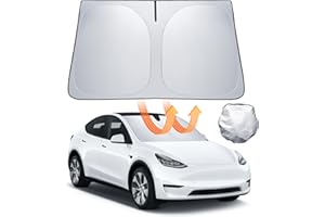LANTU Paravento Parabrezza per Tesla Model 3/Y Parasole Pieghevole con Borsa di Stoccaggio Blocca i Raggi UV Ombrello Model 3/Y 2018-2025 Highland Juniper Accessori