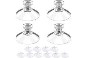 XtraCare Lot de 4 ventouses avec filetage et écrou moleté Ø 30 mm, 10 ventouses normales Ø 22 mm, Transparent
