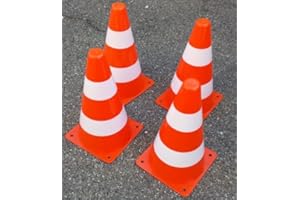 busduga 2082 Pylonen Set - 4 Stück - Maßstab 1:2 - Farbe: orange/weiß - Höhe ca. 23 cm