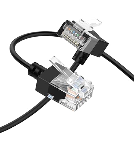 Goobay 96076 CAT 5e Cavo Patch, Rete 2x 90° Angolato F/UTP, Nero, 0.25 m Lunghezza del Cavo