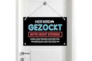 SPINNE LUCAS Hier Wird Gezockt Metallschild -Zocker Gaming Zimmer Deko Schild - Zocker Zubehör - Coole Sachen für Teenager Jungs - Geschenk Weihnachtsgeschenke Geburtstagsgeschenk für Jugendliche Jungs Zocker