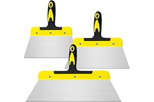 BAIFULAI 3 Stück Flächenspachtel, Breitspachtel Set 20 cm 25cm 40cm Profi Edelstahl BreitspachtelWandwerkzeuge Trockenbau Finishing Glättungsspatel Spachtel zum Verputzen von Wänden