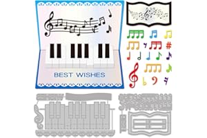 MAYJOYDIY 3D Piano Note Cutting Dies Music Note Die Cuts Metal Embossing Stencils Musical Instrument Carbon Steel Cut Dies for Scrapbooking Craft Paper Card Making