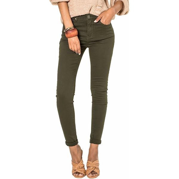 Jeggings Donna Nina Carter A Vita Alta Con Zip – Skinny Fit Elastici, Tasche Frontali E Posteriori, Perfetti Per Ogni Stagione