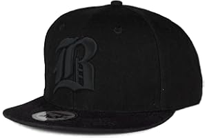 ELCM morefaz Snapback Baseball Cap Cap Hat Snapback 3D Gothic B Hip-Hop (B Black Black)