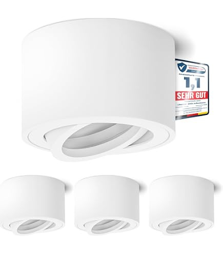 Kwazar Luminaire Aufbauspot GU10 – Deckenspot Schwarz, Ø 56 Mm, Für GU10 Leuchtmittel Bis 35W