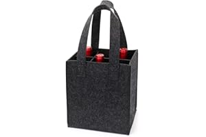 Borsa Portabottiglie 6 Scomparti - JanTeelGO Sacchetti della spesa riutilizzabili per viaggi, campeggio e picnic, regalo perfetto per gli amanti del vino