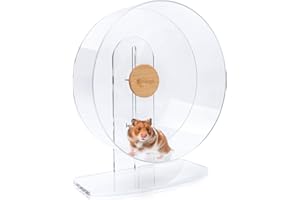 Niteangel Laufrad für Hamster, leise, drehende Acryl-Hamsterlaufräder für Hamster, Rennmäuse, Mäuse, Degus oder andere kleine Tiere (große - breitere Version)