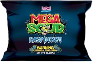 ‎BARNETTS Barnetts Sweets Mega Sour Candy Raspberry Handgefertigt in Großbritannien Saure Bonbons Himbeere (227g)