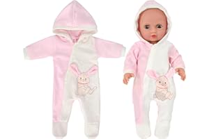 WEINIBAO Ropa para Muñecas Bebé, Ropa de Muñecas para New Born Baby Doll, Conjunto de Ropa de Muñeca Reborn Elástico, Ropa para Muñecos Bebé Mono con Capucha, Accesorios para Muñecas de 35–45 cm