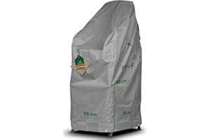 Mehr Garten Abdeckung Stapelstühle, 66x66x80/120 cm, grau, Oxford 600D Gewebe, Schutzhülle für Gartenstühle, wasserdicht, UV-beständig und wetterfest