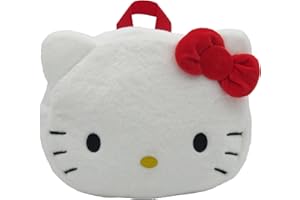 CYPBRANDS Hello Kitty, Sanrio, Mochila, Peluche, Bolsos, Figura 3D, Cara Hello Kitty, Color Blanco, Producto Oficial