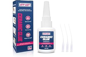 ATP ADT Colla ceramica da 30g, colla per riparare porcellana e ceramica, colla istantanea forte per ceramiche, porcellana, vetro, plastica, metallo, gomma e fai-da-te
