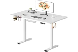 ‎SANODESK SANODESK Höhenverstellbarer Schreibtisch Elektrisch Schreibtisch Höhenverstellbar 110×54 cm mit 70 kg Tragkraft, Anti-Kollisions-Schutz & leisem Betrieb, inkl. Ablagebox und Kabelmanagement(Weiß)