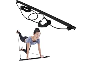 JIAKALAMO Pilates Bar Kit mit Widerstandsband,Tragbar Widerstandsbänder Stange PilatesBar für Zuhause und Fitnessstudio,Bodybuilding Yoga Pilates Stick mit Fußschlaufe,Damen Herren Fitness Stange Workout