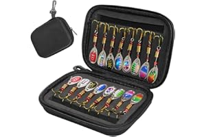 Jooheli Leurres de Pêche,16 pcs Cuillères De Pêche Leurres Appâts en Métal Cuillers de Pêche,pour Truite Bass Casting Spinner avec Sac De Rangement Cas