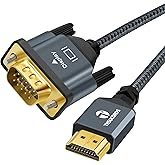 Thsucords HDMI to VGA Cable 1.5M. Uni-Directional HDMI to VGA Cable (Male to Male) Compatible for Computer, Desktop, Laptop, 
