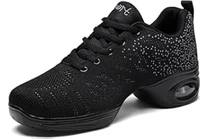 MEIDIASTRA Zapatos de jazz para mujer, con cordones, suela dividida, cojín de aire, plataforma moderna