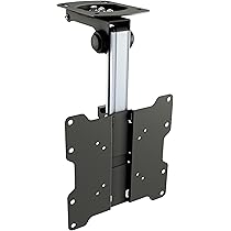 RICOO TV TV Ceiling Bracket Foldable Rotatable Height Adjustable D0111 Universal TV Bracket for 13-33 inch (up to 20kg, VESA 100x100) Curved LCD OLED Screen Monitor