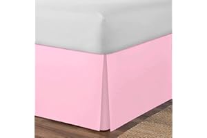 DRIMEE Cubre Canape Cama Canape Cama Falda Gota Extra Volante Falda de Cama de Colcha 120/140/150/180CM Plisado Hoja del Lecho de Polvo Base Valance,Rosado,90 * 190+35cm