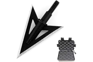 ‎SHARROW SHARROW 12pcs Pfeilspitzen Jagdspitzen 100 Grains 2 Klingen mit Broadhead Box für Carbonpfeile Armbrust Pfeil und Bogen