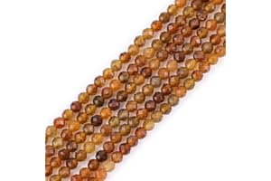 GEM-INSIDE CREATE YOUR OWN FASHION GEM-Inside 4 mm natürlicher Turmalin-Edelstein, Quarz, facettiert, rund, winzig, klein, Abstandshalter, Perlen für Schmuckherstellung, Armband, Ohrringe, Charms, voller Strang, 38,1 cm, Gelb