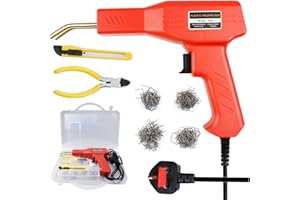 QIC 50W Hot Stapler,220V Plastic Welding Car Bumper Crack Repair Machine with Plier,Flat/Outside Corner/Inside Corner/Wave Staples,Plastic Repair Machine Welder Gun Repair for Auto Body Dent Removal