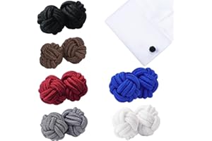 OGLYMRA Bouton de Manchette Homme - Bouton manchette homme, Coffret Cadeau Élégant de 6 Paires (Rouge Bordeau, Bleu Royal, Marron Foncé, Gris Anthracite, Noir, Blanc)