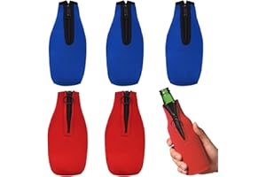 Saijer Rafraîchisseur de Bouteille, 6pcs 330ML avec Fermeture éclair Refroidisseur de Bouteille de Bière Pliable Refroidisseur de Boissons utilisé dans la Bière et Autres Boissons