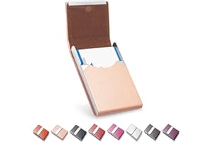 FACATH Porte-Cartes de Visite, étui en Cuir Microfibre de Luxe, Porte-Cartes en métal, Porte-Carte Fin, Porte-Cartes de Visite pour Homme et Femme avec Fermeture magnétique (Rose)