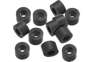 PATIKIL Gumowe podkładki M8, okrągłe, 16 sztuk 8 mm ID 16 mm OD 10 mm, zestaw płaskich podkładek, guma uszczelniająca do rury kranu, śruba mocująca, kolor czarny