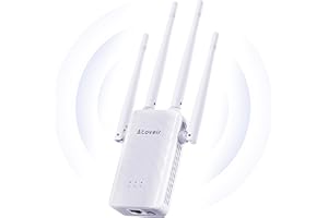 Atoveir Ripetitore WiFi Potente per Casa, Compatibile con Modem Router, Ampia Copertura del Segnale, Installazione Facile, 4 Antenne Lunghe, Bianco