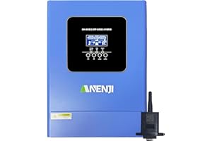 Aninerel 6200W Solar Hybrid Wechselrichter Single-Phase und Three-Phase 48VDC zu 230VAC Reiner Sinus Wechselrichter bis zu 12 Geräte parallel,Kann Strom in Das Netz Einspeisen,mit WiFi-Modul